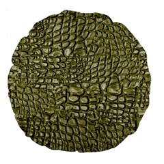 Aligator Skin Large 18  Premium Flano Round Cushions by BangZart