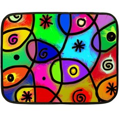 Digitally Painted Colourful Abstract Whimsical Shape Pattern Double Sided Fleece Blanket (mini)  by BangZart