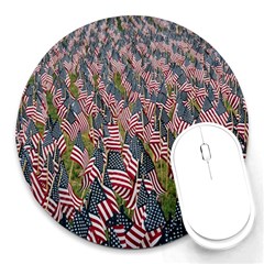 Repetition Retro Wallpaper Stripes Round Mousepads by BangZart