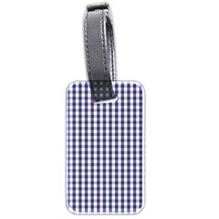 Usa Flag Blue Large Gingham Check Plaid  Luggage Tags (two Sides) by PodArtist