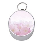 Pink Blossom Bloom Spring Romantic Mini Silver Compasses Front