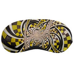 Liquid Taxi Cab, A Yellow Checkered Retro Fractal Sleeping Masks by jayaprime