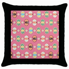 Cute Eggs Pattern Throw Pillow Case (black) by linceazul