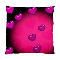 Background Heart Valentine S Day Standard Cushion Case (two Sides) by BangZart