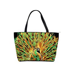 Unusual Peacock Drawn With Flame Lines Shoulder Handbags by BangZart