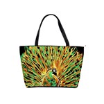 Unusual Peacock Drawn With Flame Lines Shoulder Handbags Front