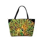 Unusual Peacock Drawn With Flame Lines Shoulder Handbags Back