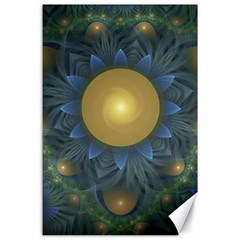 Beautiful Orange & Blue Fractal Sunflower Of Egypt Canvas 24  X 36  by jayaprime