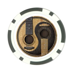 Old And Worn Acoustic Guitars Yin Yang Poker Chip Card Guard by JeffBartels