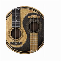 Old And Worn Acoustic Guitars Yin Yang Large Garden Flag (two Sides) by JeffBartels