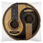 Old And Worn Acoustic Guitars Yin Yang Large Cushion Case (One Side) Front