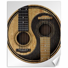 Old And Worn Acoustic Guitars Yin Yang Canvas 11  X 14   by JeffBartels