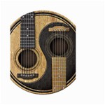 Old And Worn Acoustic Guitars Yin Yang Small Garden Flag (Two Sides) Front