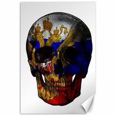 Russian Flag Skull Canvas 24  X 36  by Valentinaart