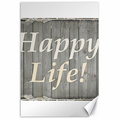 Happy Life Letters Shabby Style Poster Canvas 12  X 18   by dflcprints