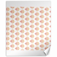 Geometric Losangle Pattern Rosy Canvas 11  X 14   by paulaoliveiradesign