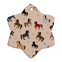 Horses For Courses Pattern Snowflake Ornament (two Sides) by BangZart