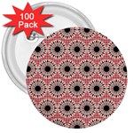 Black Stars Pattern 3  Buttons (100 pack)  Front