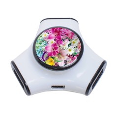 Colorful Flowers Patterns 3-port Usb Hub by BangZart