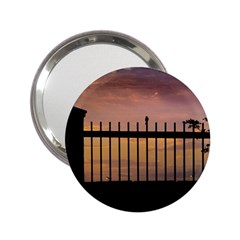 Small Bird Over Fence Backlight Sunset Scene 2 25  Handbag Mirrors by dflcprints