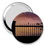 Small Bird Over Fence Backlight Sunset Scene 3  Handbag Mirrors Front