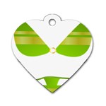 Green Swimsuit Dog Tag Heart (One Side) Front