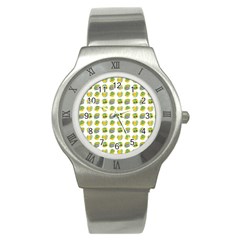 St Patrick S Day Background Symbols Stainless Steel Watch by BangZart