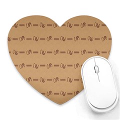 Brown Pattern Background Texture Heart Mousepads by BangZart