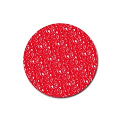 Heart Pattern Rubber Coaster (round)  by BangZart