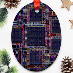 Cad Technology Circuit Board Layout Pattern Oval Ornament (two Sides) by BangZart