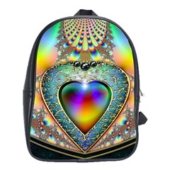 Rainbow Fractal School Bags(large)  by BangZart