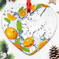 Fruits Water Vegetables Food Heart Ornament (two Sides) by BangZart