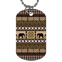 Elephant African Vector Pattern Dog Tag (one Side) by BangZart