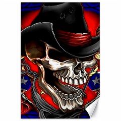 Confederate Flag Usa America United States Csa Civil War Rebel Dixie Military Poster Skull Canvas 20  X 30   by BangZart