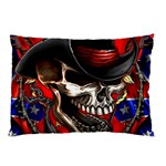 Confederate Flag Usa America United States Csa Civil War Rebel Dixie Military Poster Skull Pillow Case (Two Sides) Front