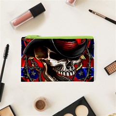 Confederate Flag Usa America United States Csa Civil War Rebel Dixie Military Poster Skull Cosmetic Bag (xs) by BangZart