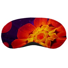 Royal Blue, Red, And Yellow Fractal Gerbera Daisy Sleeping Masks by jayaprime