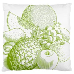 Fruits Vintage Food Healthy Retro Large Flano Cushion Case (two Sides) by Nexatart