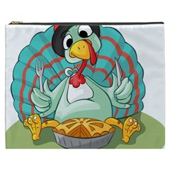 Pie Turkey Eating Fork Knife Hat Cosmetic Bag (xxxl)  by Nexatart