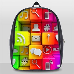 Colorful 3d Social Media School Bags(large)  by BangZart