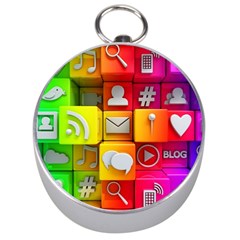 Colorful 3d Social Media Silver Compasses by BangZart