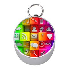 Colorful 3d Social Media Mini Silver Compasses by BangZart