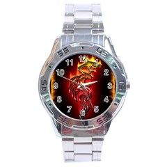 Dragon Fire Stainless Steel Analogue Watch by BangZart