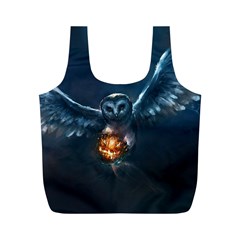 Owl And Fire Ball Full Print Recycle Bags (m)  by BangZart