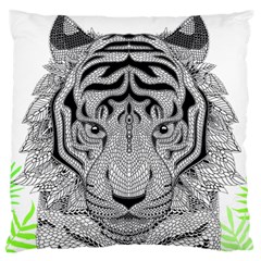 Tiger Head Large Flano Cushion Case (two Sides) by BangZart