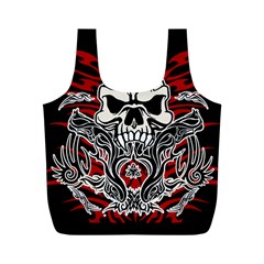 Skull Tribal Full Print Recycle Bags (m)  by Valentinaart