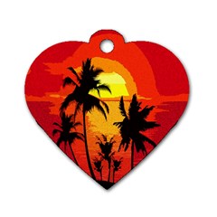 Landscape Dog Tag Heart (two Sides) by Valentinaart