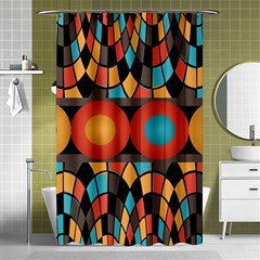 Colorful Geometric Composition Shower Curtain 48  X 72  (small)  by linceazul