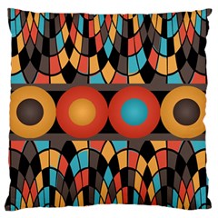 Colorful Geometric Composition Standard Flano Cushion Case (one Side) by linceazul