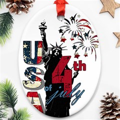 4th Of July Independence Day Ornament (oval) by Valentinaart